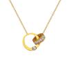 Double Ring Full Diamond Minimalist Furnace Real Gold Necklace Female Collarbone Chain Accessories