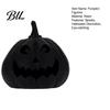 Gothic Home Decoration Halloween Pumpkin Figurine, Black Resin Spooky Face Sculpture, Durable Seasonal Table Centerpiece Tabletop for Mantel Fireplace