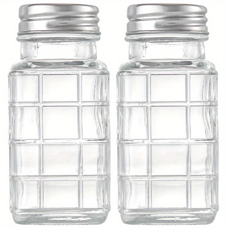 

Набор из 2 винтажных стеклянных солонок для соли и перца, с основанием из стекла и крышкой из нержавеющей стали, идеально подходит для использования на кухне, на обеденном столе, в автодомах, в кемпинге. Grid 2pcs