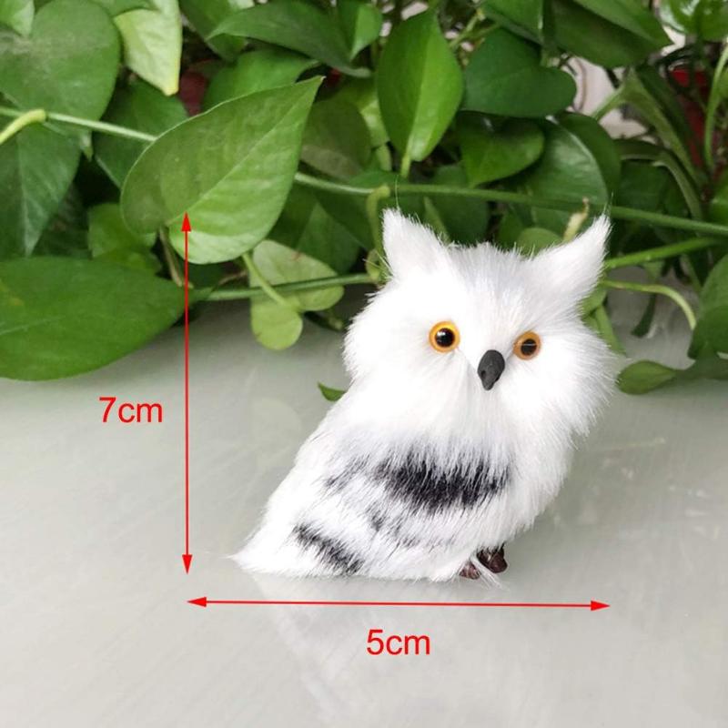Christmas Owl Ornament Toy, White Black Furry Plush Baby Owl Model, Furry Cute Bird Christmas Ornament for Holiday Desktop Decor
