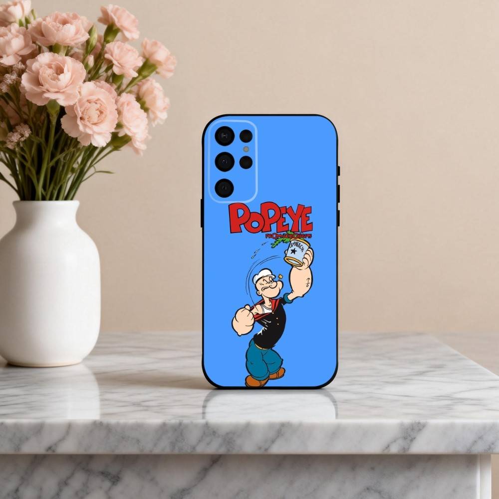 C-Cartoon C-Character P-Popeye-E  Phone Case For Samsung S25,S24,S21,S22,S23,S30,Ultra,S20,Plus,Others Soft Black Cover