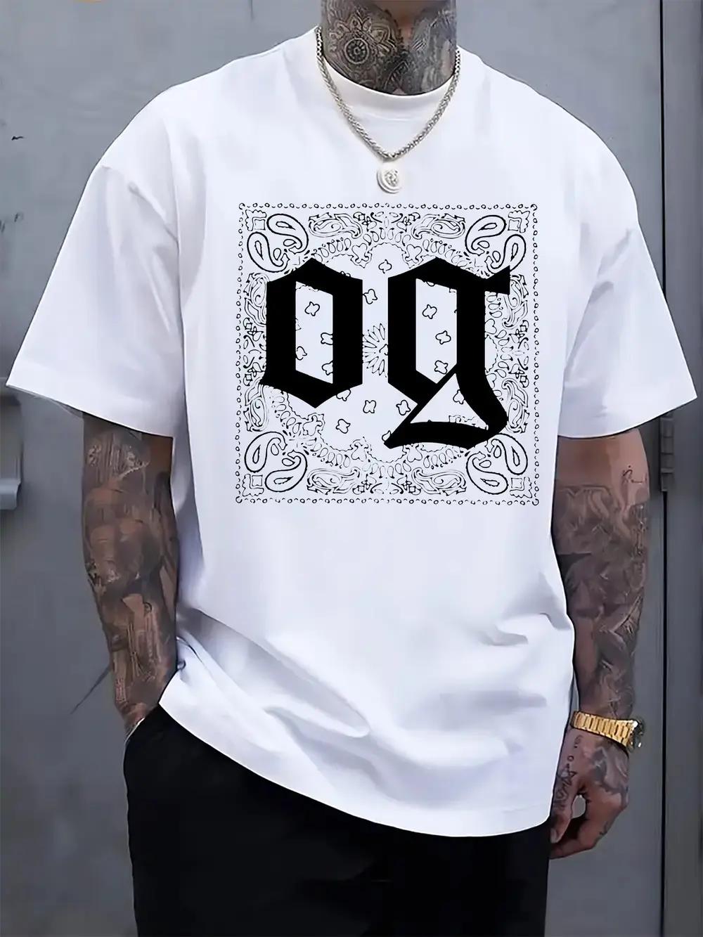 

Casual Crew Neck T-shirt with OG Cashew Flower Print XXXXL