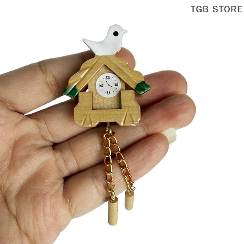 1:12 Miniature Wall Bird Clock Furniture Dollhouse Home Model Decor Toy Doll House Accessories