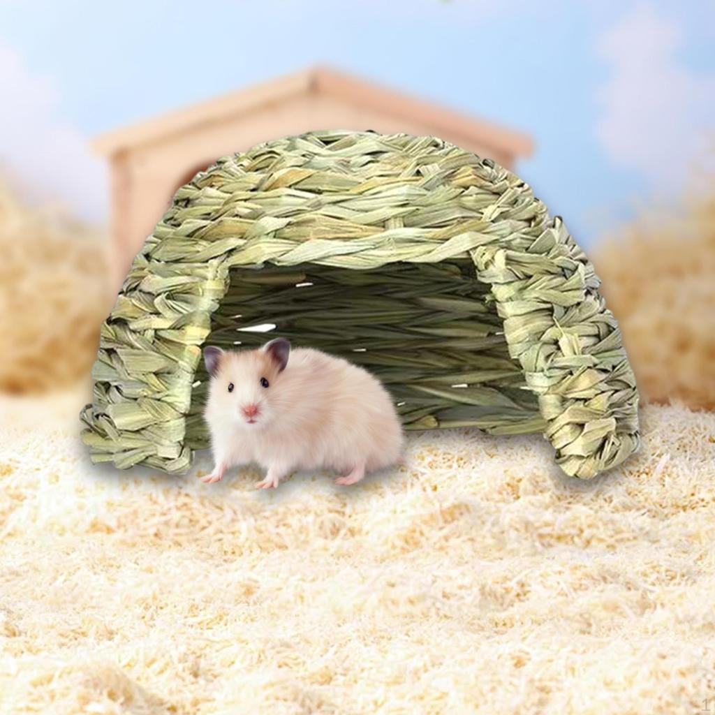 Baby Rabbit Hideaway Hut Bunny Grass Tunnel Hand Woven Nest Toy for