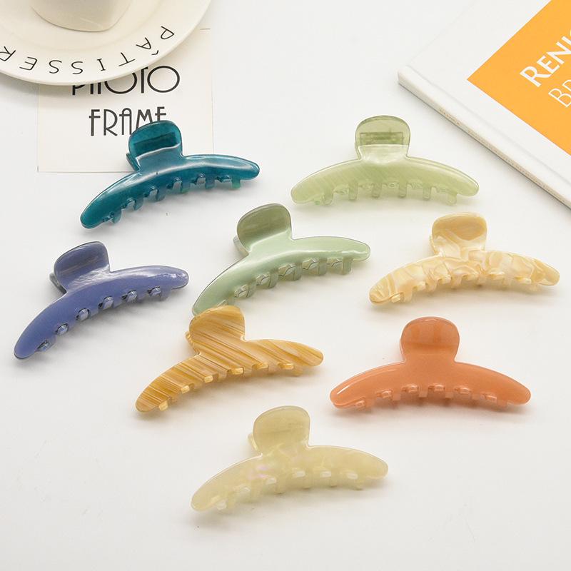 Elegant Multi-Color Acetate Hair Clip - Jelly Shark Grip for Women