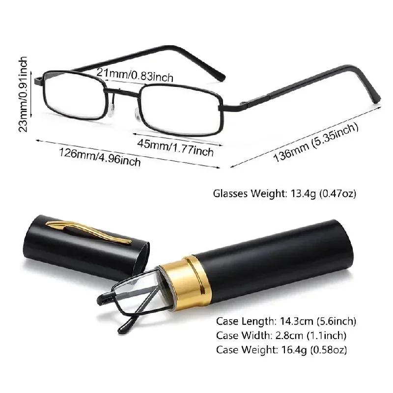 Lesebrille Blaulichtfilter für Männer Frauen Metallrahmen Tragbar HD Stifthalter Ultraleichte Brille Augenschutz Brille