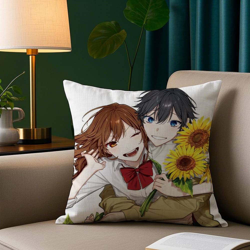H-Horimiya Anime Pillow Case Plush Fabric Soft Pillowcase Double Sided Print Sofa Cushion Cover Throw