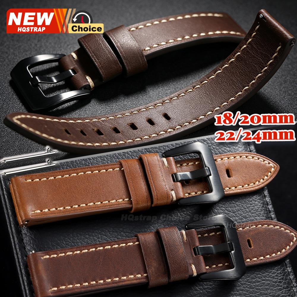 Vintage Wrist Watchband 18mm 20mm 22mm 24mm Universal Women Men Wristband Bracelet Smartwatch Leather Sport Wristbelt Accessory