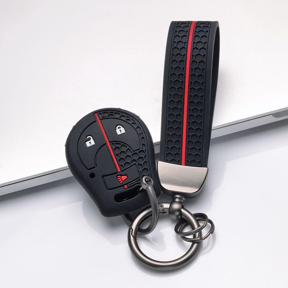 Key Case Cover for Nissan Altima Juke Sentra March Tiida Armada Cube Maxima Pathfinder with Keychain Anti-Scratch Guard Shockproof Protection