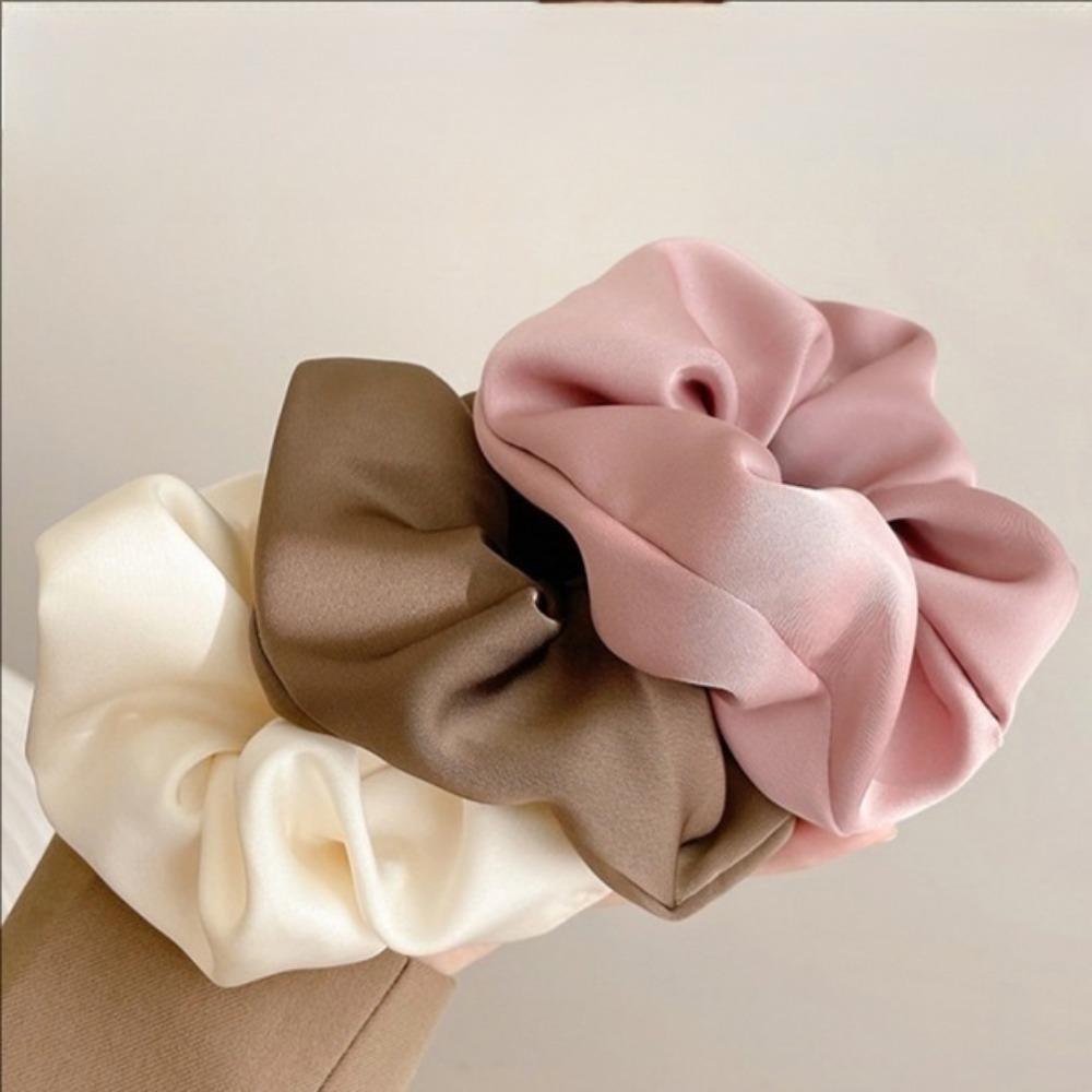 French Style Women Silk Scrunchie high sense Solid Color Hair Bands ladies Sports Dancing Ponytail Holder Hair Accessories Ties