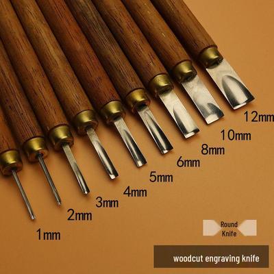Zestaw noży do rzeźbienia w drewnie: Ostrza płaskie, okrągłe, skośne do grawerowania na drewnie ręcznie rzeźbionym