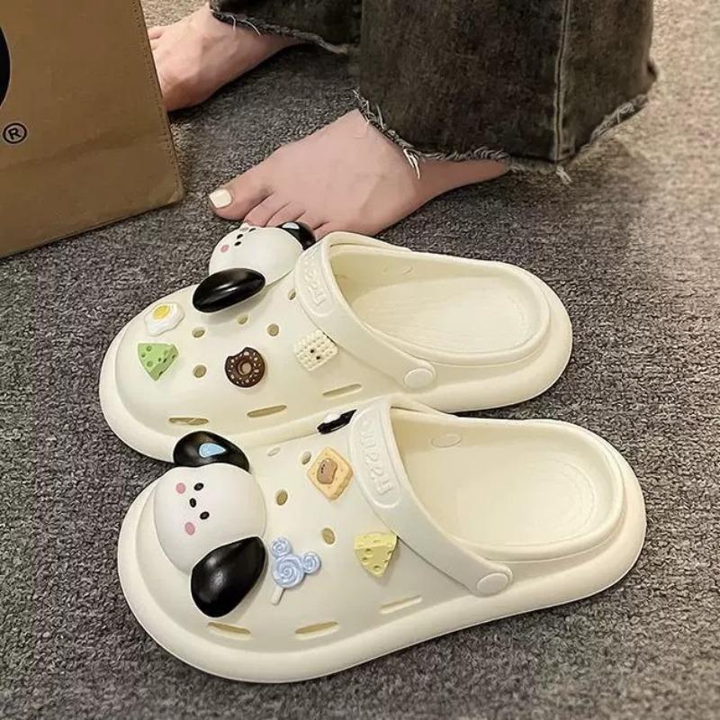 Hole shoes wear summer cute girl heart student bag head shoes dual-purpose thick-soled beach sandals