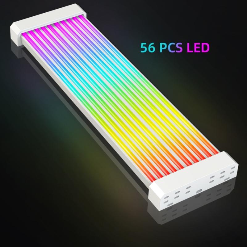 Flexible Silicone 8Pin GPU Power Cable ARGB Lighting Strips 5V3Pin Addressable Syncing For Gaming PC Case Accessories