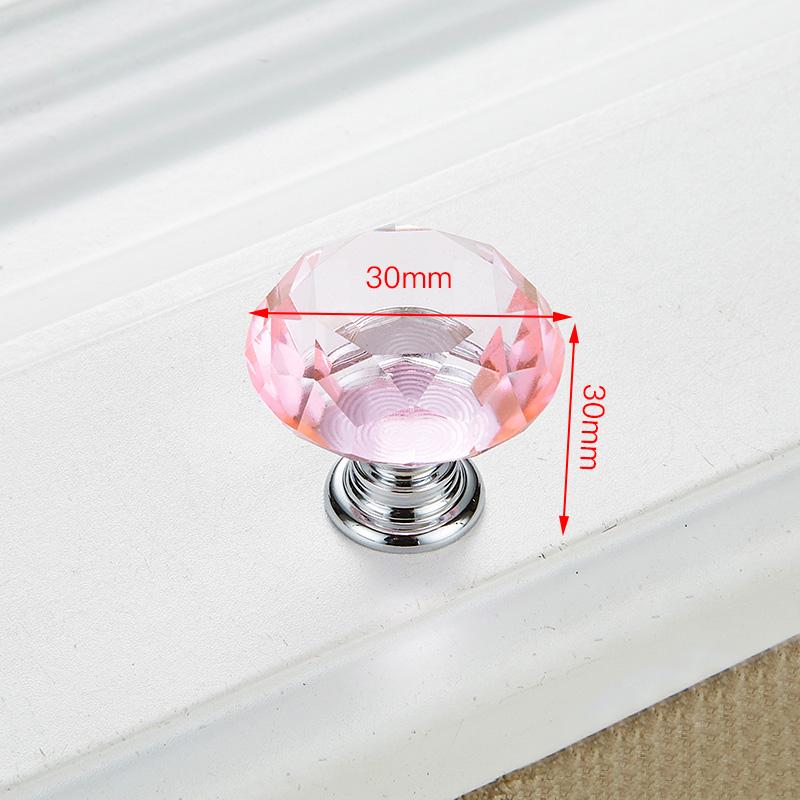 

KAK 30mm 5pcs Diamond Shape Crystal Glass Knobs Cupboard Pulls Drawer Knobs Kitchen Cabinet Handles Furniture Handle Hardware