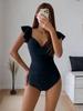 2024 Pure Desire Skirted One-Piece Triangle Bikini for Girls - Slimming, Concealing Swimwear for Summer Gatherings