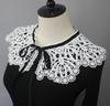 Decorative Embroidery Neckline Double-Layer Fake Collar Shawl Accessories Elegant Ruffle Scarf Lace Up Detachable Capelet