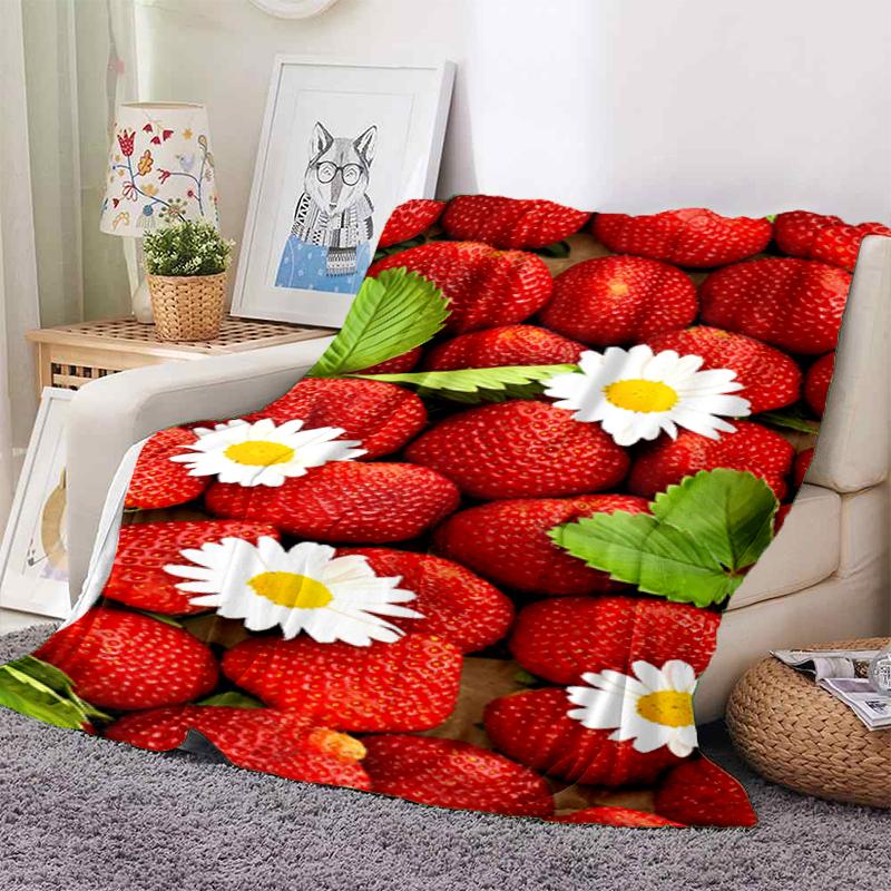1PC Food Elements printed blanket, all season lightweight home office outdoor nap multifunctional blanket A1