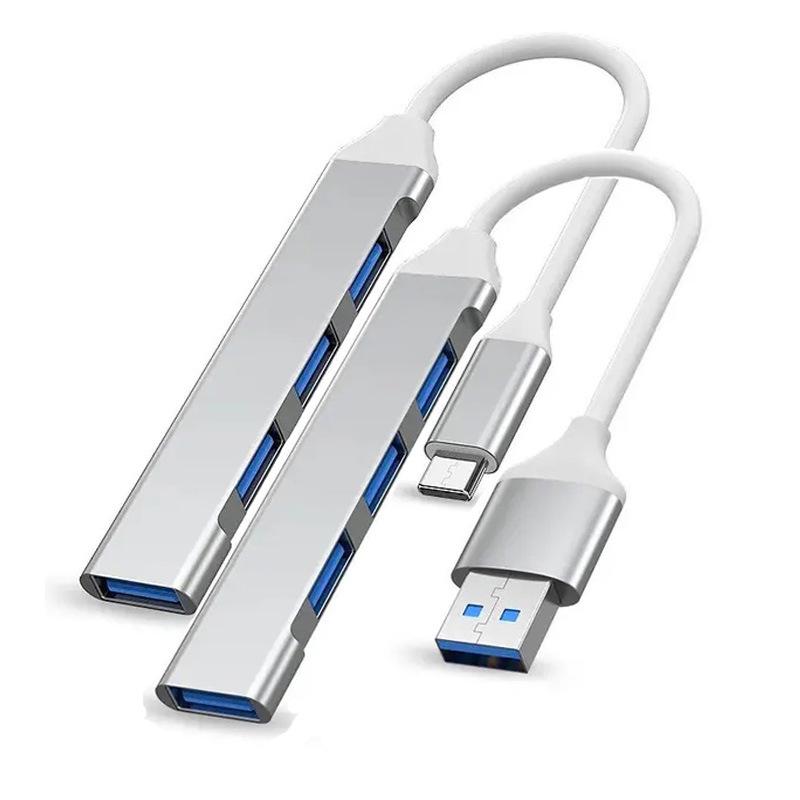 USB 3.0 Type-C Multi-Port Hub: One-to-Four Splitter for Mouse, Keyboard, and U Disk