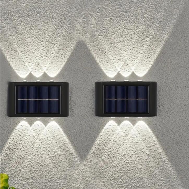 1PC Outdoor Solar Lights Up And Down Luminous Garden Decoration Outdoor Lights Warm Light Waterproof Wall Lamp