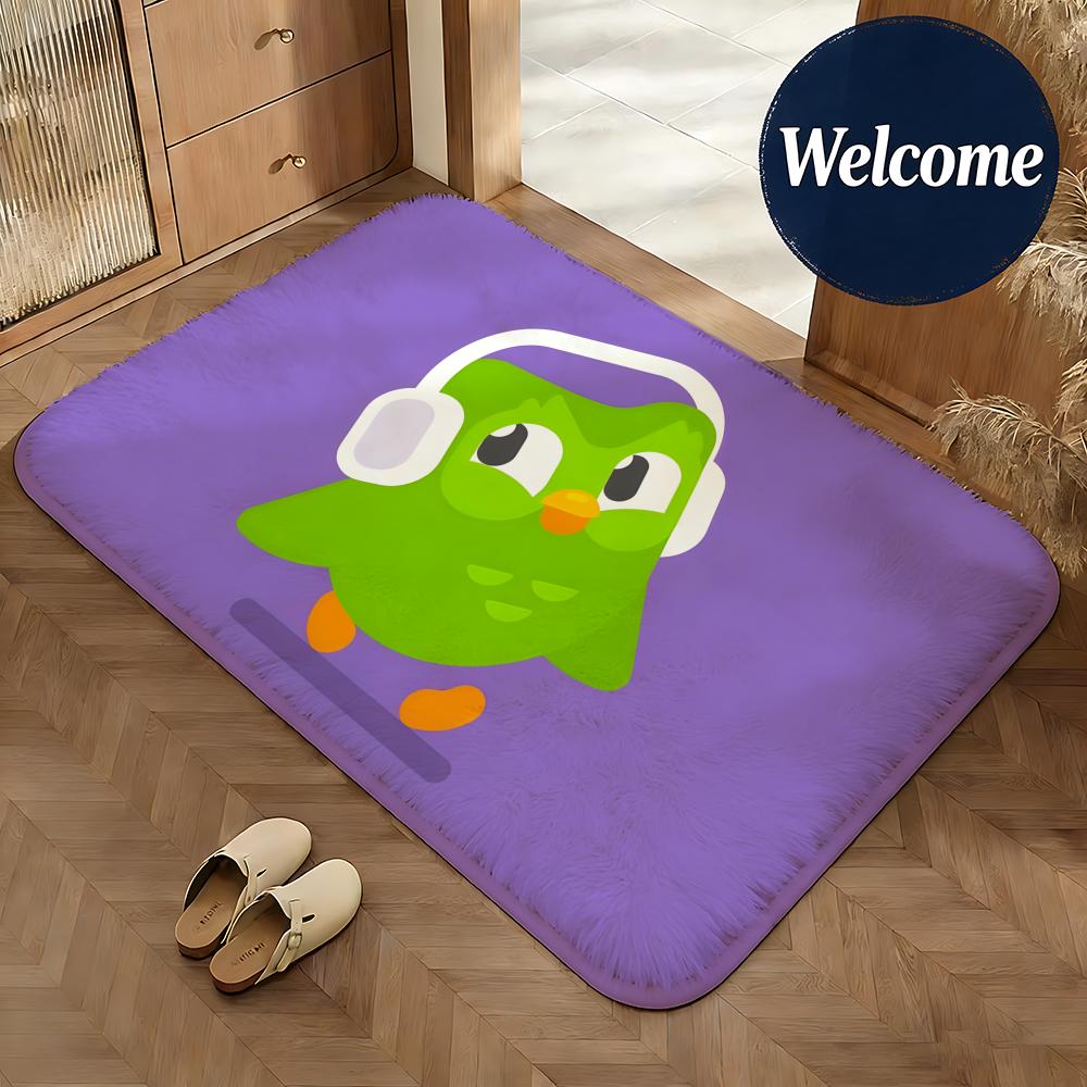 Soft Flannel Floor Mat App Duolingo Floor Mat Non-Slip Absorbent Doormat Bathroom Bedroom Home Decor Rug