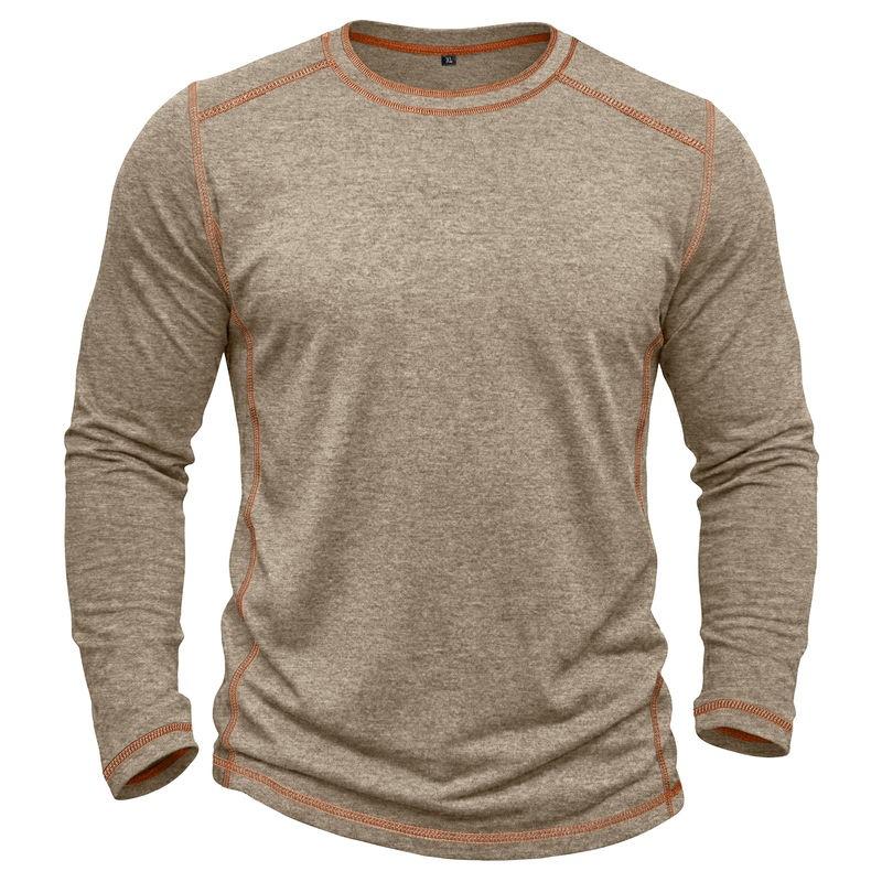Men's Retro Long Sleeve T-Shirt Casual Soft Basic Tee for Daily Streetwear Outdoor Breathable Spring Autumn Tops