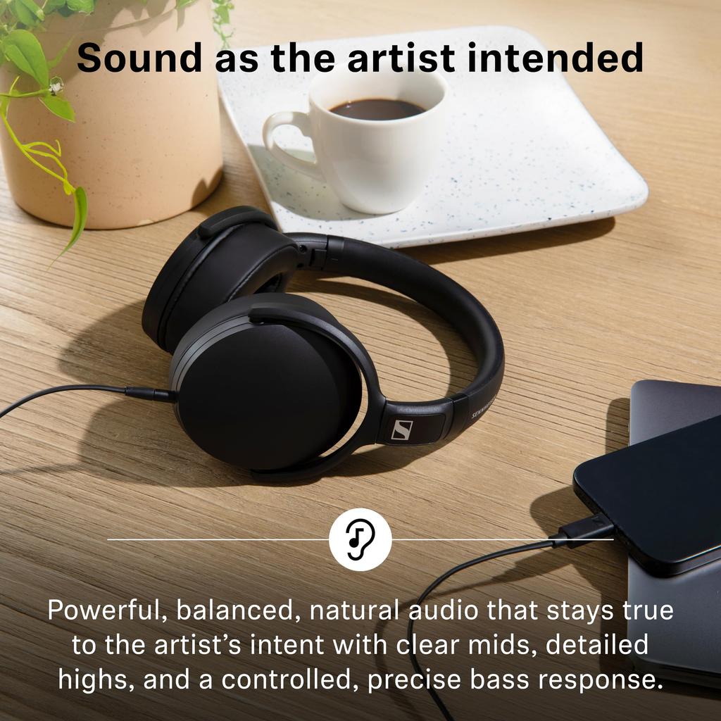 Sennheiser HD 400U Wired Headphones with Remote Compact Closed-Back In-Line & Microphone, USB-C, Foldable, Lightweight,