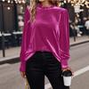 Tshirt Casual Long Sleeve Pullover With Spliced Design For Daily Wear
