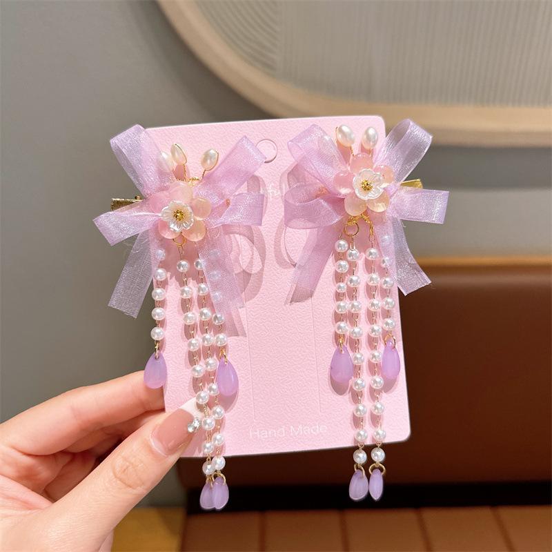 Antyczna zawieszka z frędzlami, spinka do włosów, akcesoria dziewczęce