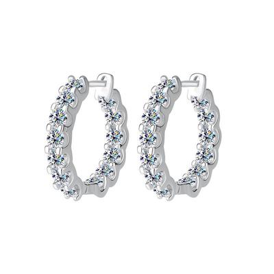 3mm S925 Sterling Silber Voll Moissanit Ohrstecker Luxus Mode Ohrstecker D VVS1 Exquisiter Schmuck
