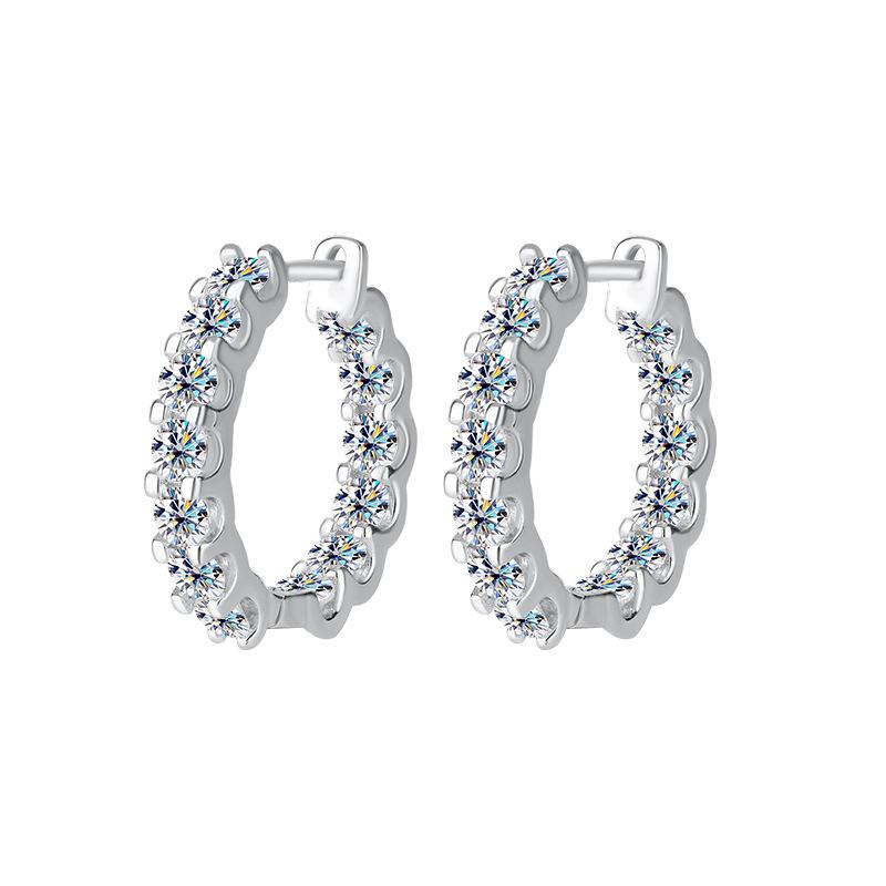 

3mm S925 Sterling Silver Full Moissanite Earrings Luxury Fashion Stud Earrings D VVS1 Exquisite Jewelry 3mm белый