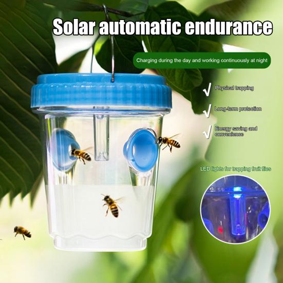 Outdoor Solar Wasp Trap Hanging Waterproof Hornet Trap Bucket Reusable Yellow Jacket Trap