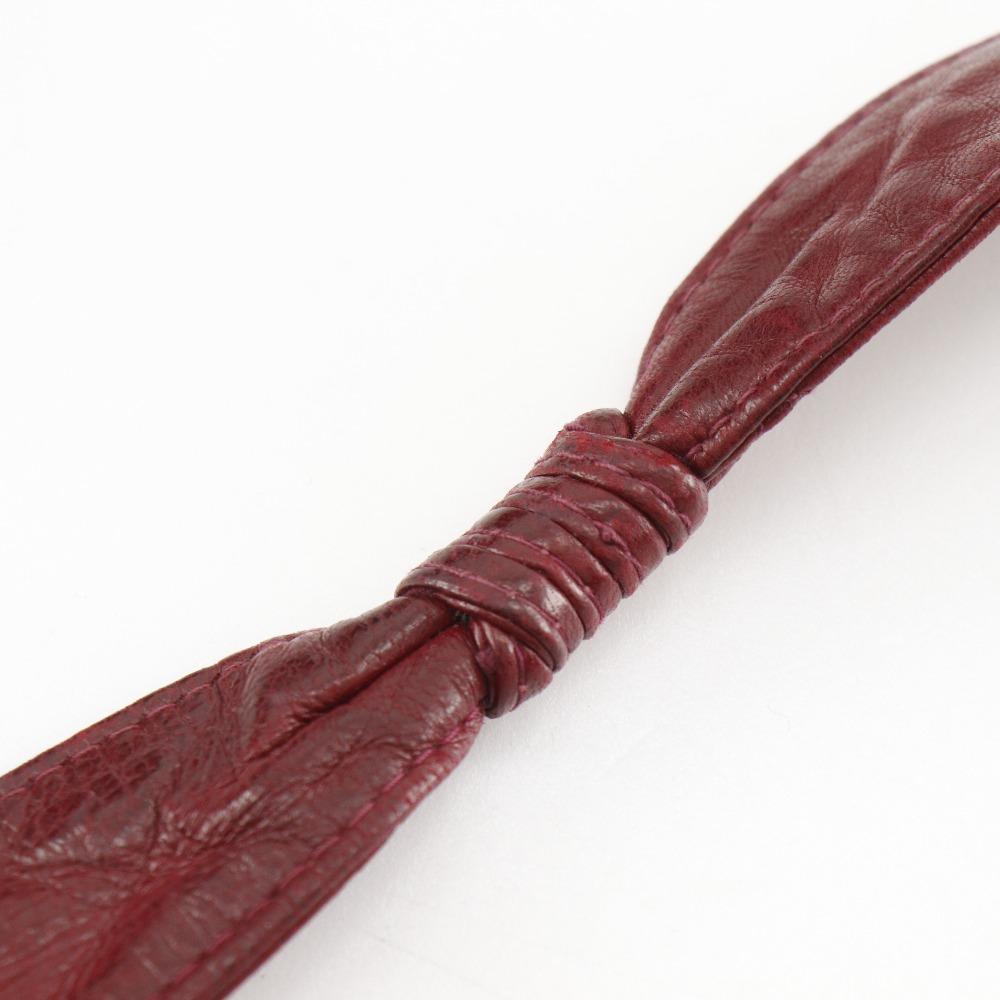 CHANEL Matelasse Shoulder Bag COCO Mark Fringe vintage Red lambskin Women Used