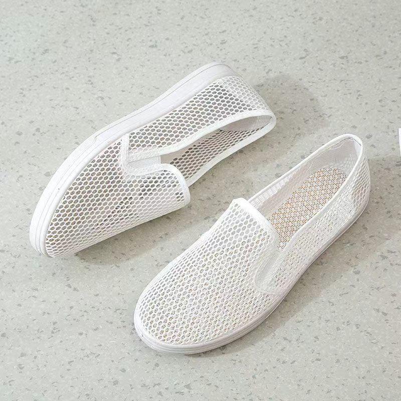 Sandaler Dam Sommar Mode Webbplats Beijing Andningsbara Meshskor Platta och Bekväma Arbetsskor