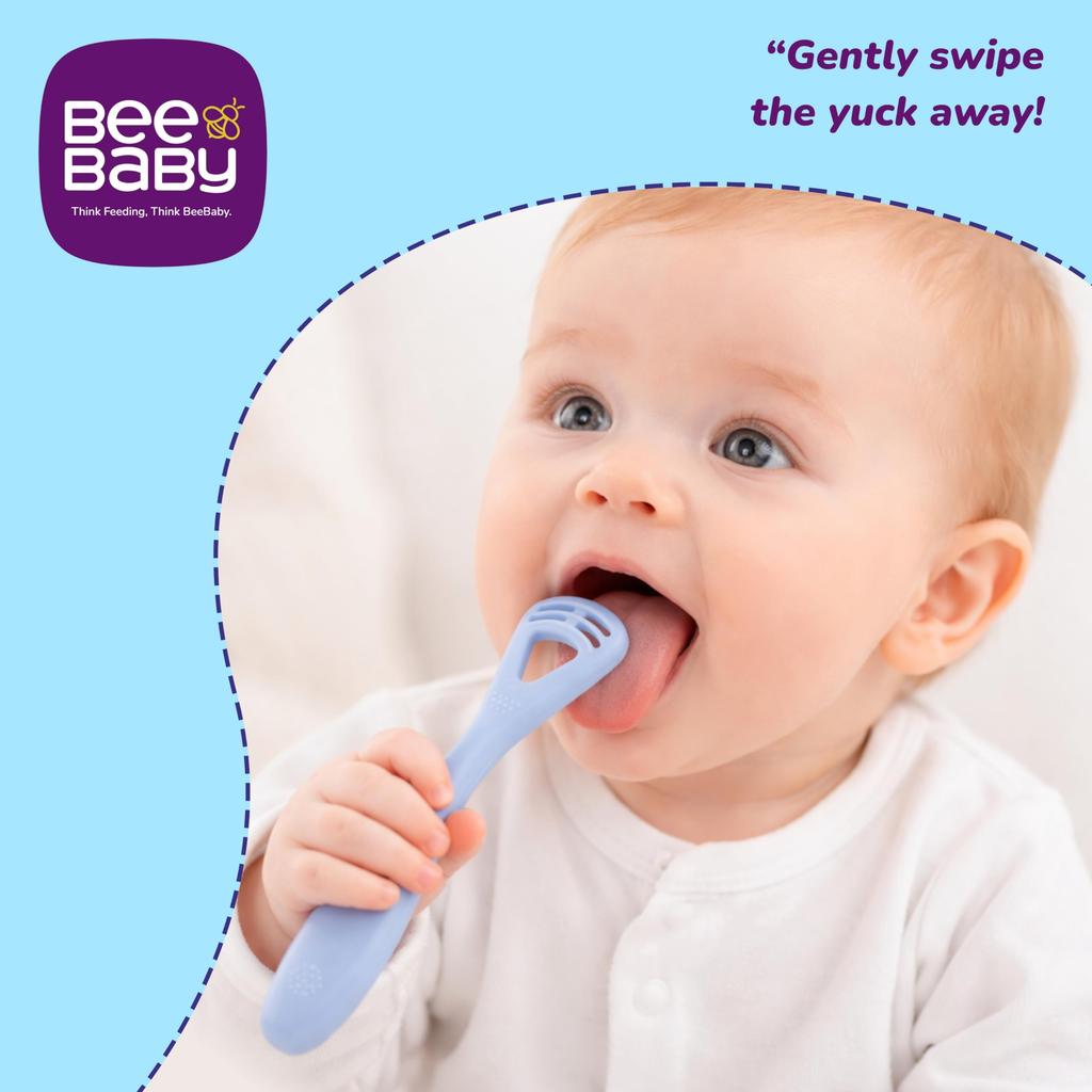 BeeBaby Gentle Swipe 100% Silicone Tongue Cleaner for Babies & Kids | Baby Tongue Cleaner/Scarpper | Soft Oral Cleaner for Infants | BPA Free Foo
