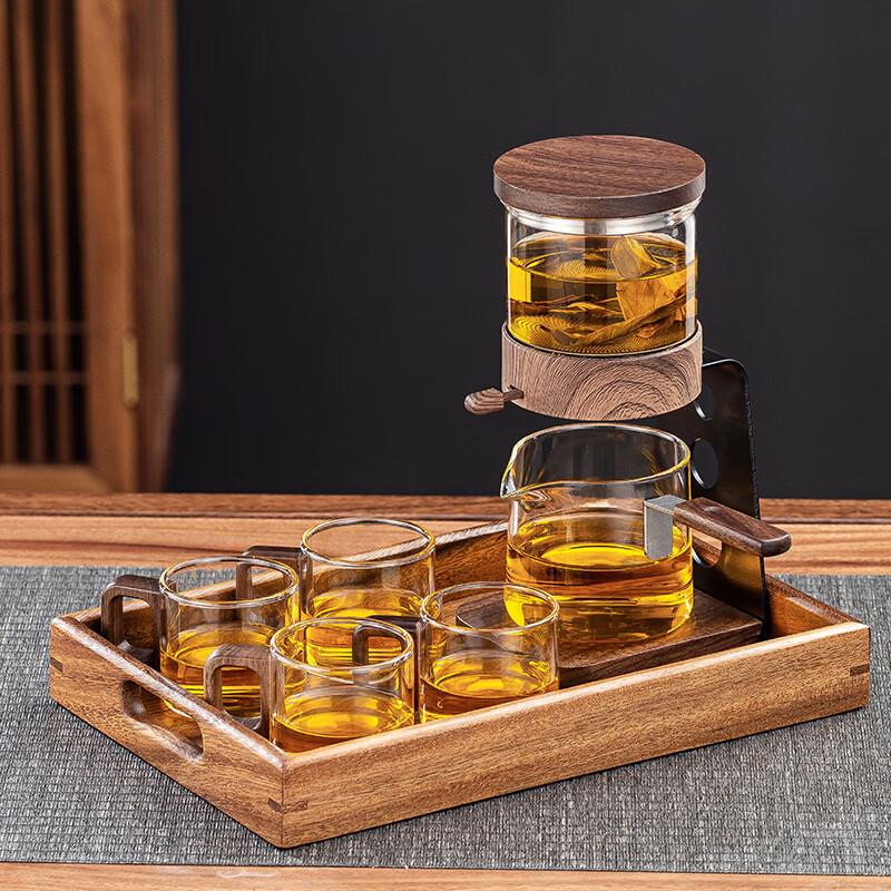 Automatic Tea Infuser Teapot Set with 4 Cups and Tray