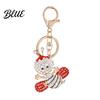 Wear-resistant Keychain Sparkling Rhinestone Bee Cute Animal Key Ring Bag