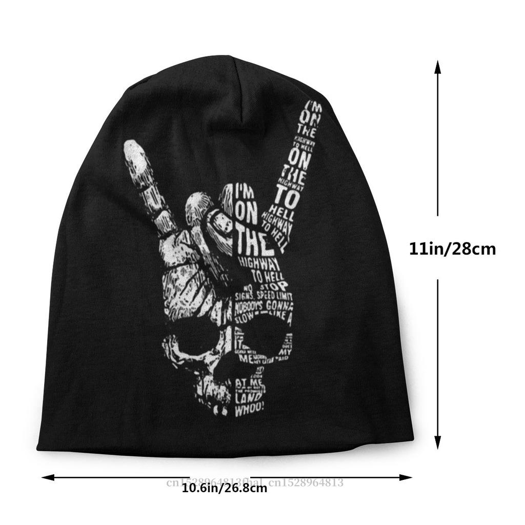 Heavy Metal 1960s Punk Rock Music Beanie Hats Skull Art Knit Hat Bonnet High Quality Skullies Beanies Caps Men Womens Earmuffs