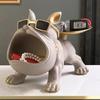 Bulldog Key Tray Stand 30CM Dog-shaped Ornament Entrance Storage Small Item Holder Resin Stylish Interior GlassesSealRemote Control Mens Birthday Gift