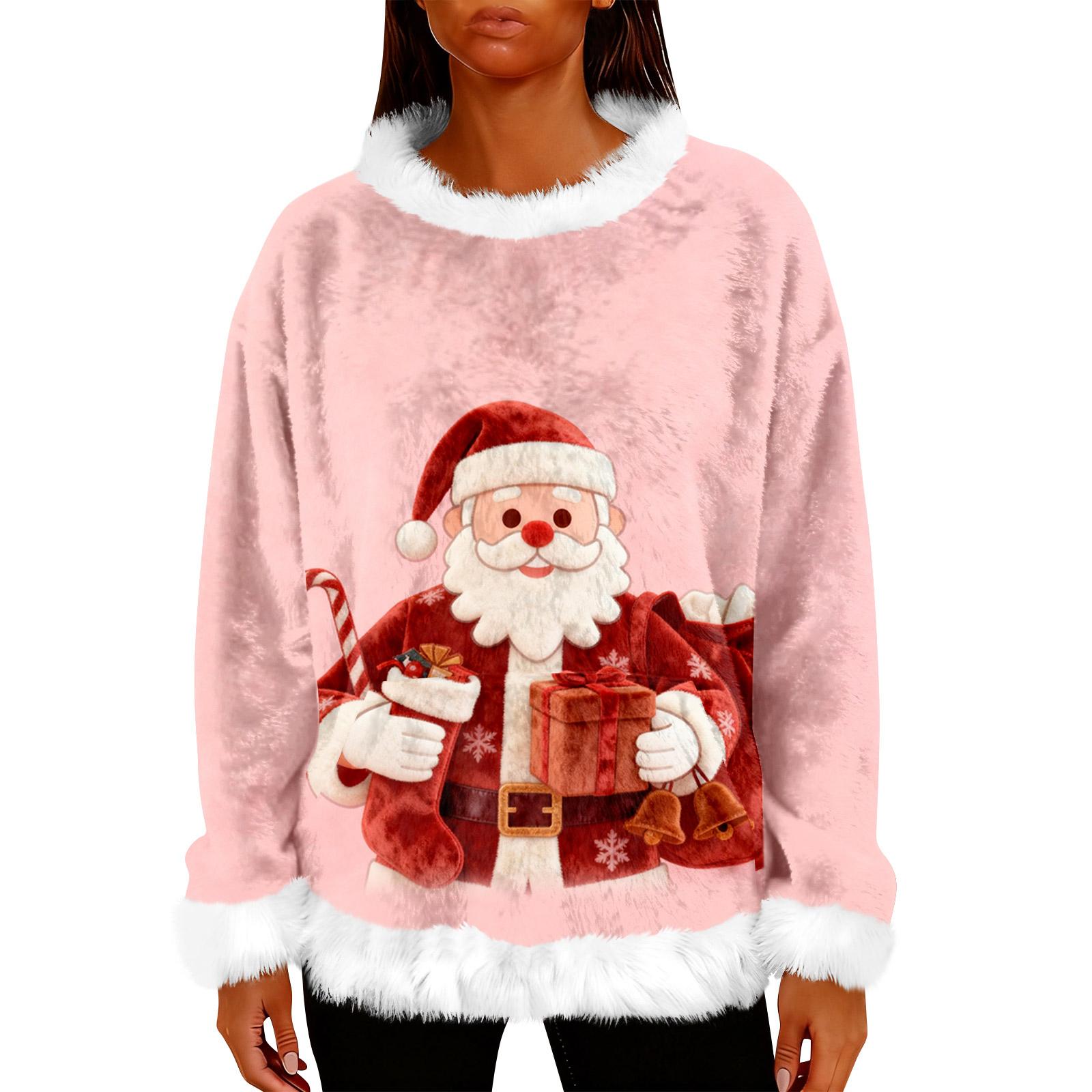 

Женский повседневный флисовый свитшот с длинными рукавами и круглым вырезом, удобный, свободного кроя, легкий, фланелевый свитшот для женщин M винный