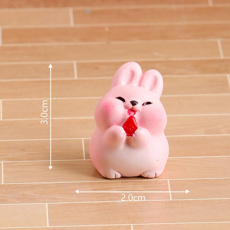 Creative Mini Cute Rabbit Small Ornament Cartoon Kawaii Bunny Micro Landscape Decoration Crafts Car Interior Accessories Gifts