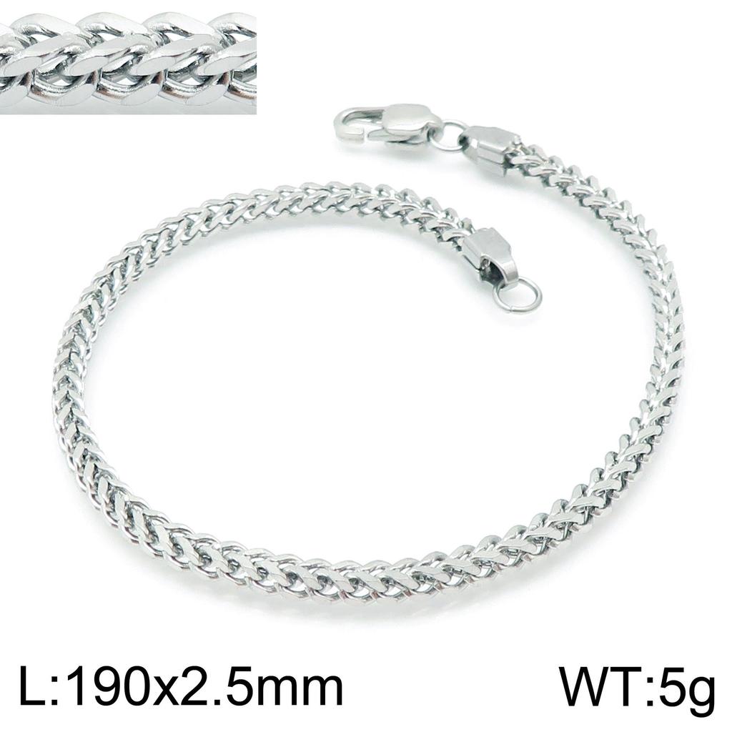 Premium Stainless Steel Front And Back Chain Bracelet, Simple Vacuum Plated Keel Chain, Japanese Buckle Men'S Jewelry