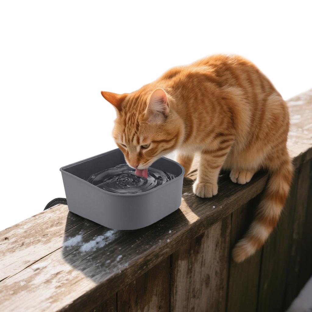 Plastic Heated Water Bowl 1L Hanging Dog Water Bowl Pet Heated Bowl for Rabbits Dogs Cats and All Breed Sizes