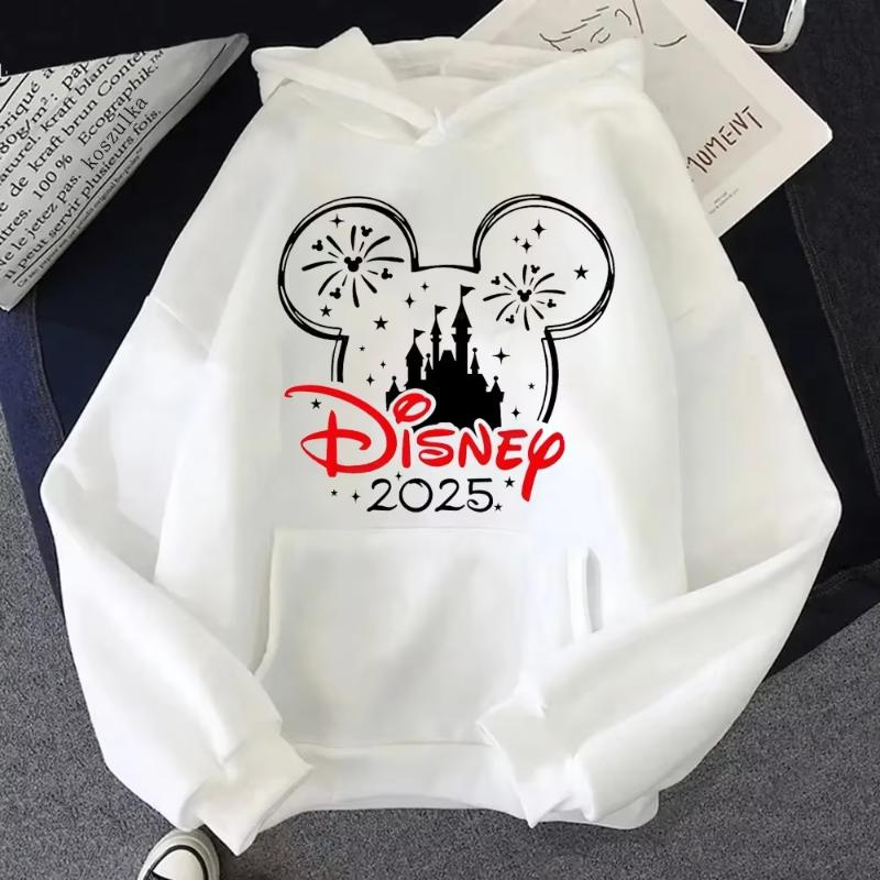 Fashion 2025 Disneyland Travel Graphic Hoodies Disney Family Vacation Printed Hoodies Autumn Pullover Tops Women Sweatshirt