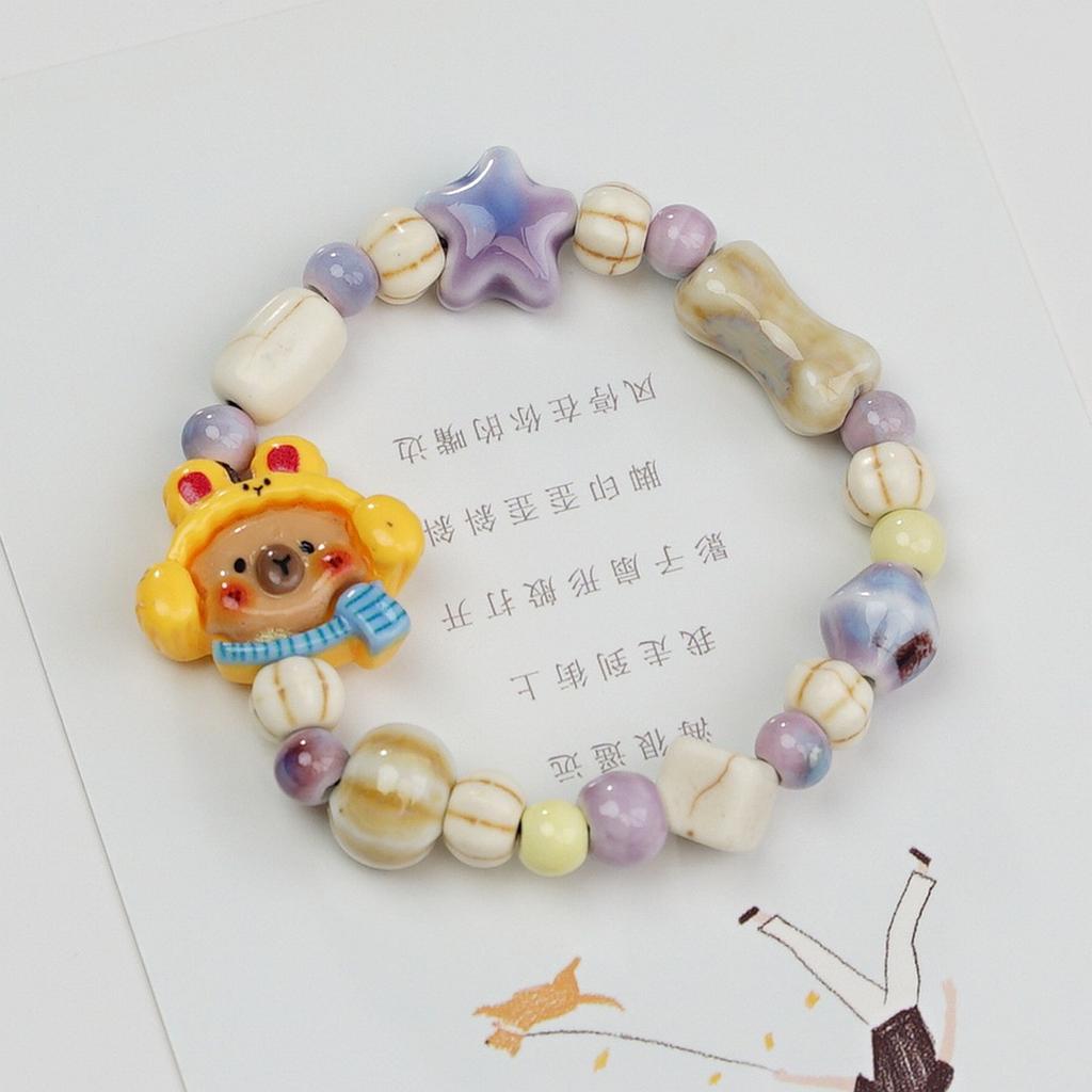 Ceramic beaded bracelet small fresh ancient style national style simple bracelet summer