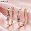 SIMJOO Rose Gold Color Fashionable Geometric Shape Noble Women's Stone Earrings Pendants