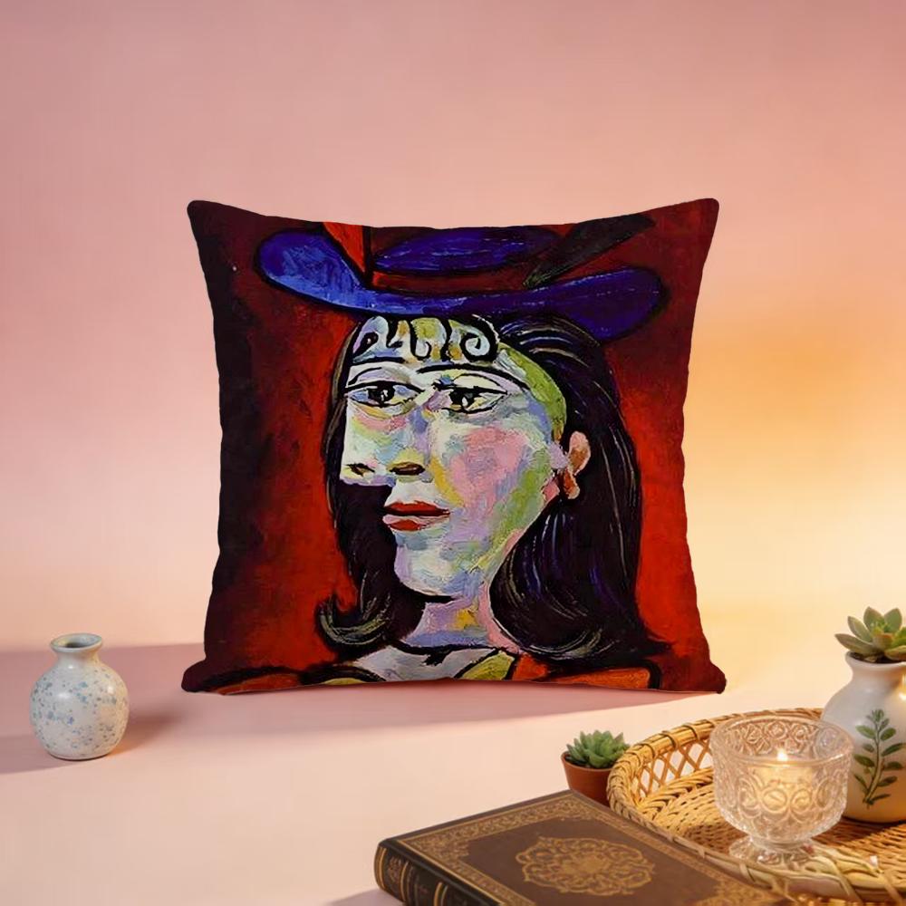 

Hot PPicassoed Cushion Cover Premium SkinFriendly Pillow Case MultiPurpose for Home Office Travel 30X30cm