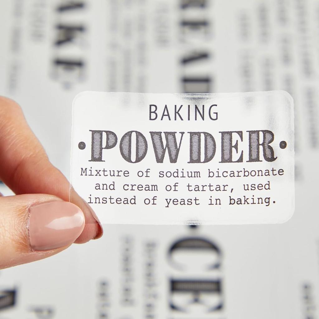 Talented Kitchen Preprinted Pantry Labels - Waterproof Kitchen Organization & Food Storage Labels - Flour, Sugar & Cornmeal Vinyl Sticker Set - 36