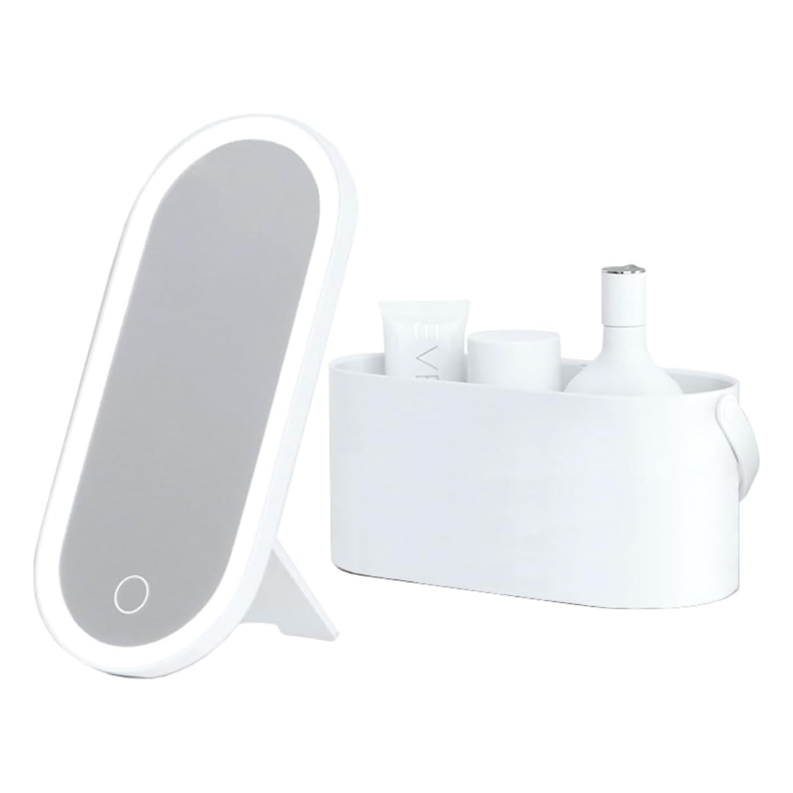 

Portable Makeup Popular Tabletop Mirror with Makeup Lighted Stand LED Stepless Brightness Natural Light Uniform USB Cosmetic Portable [Domestic белый