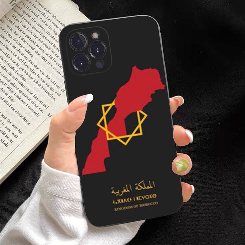 Morocco Flag Phone Case Silicone Soft for iphone 14 13 12 11 Pro Mini XS MAX 8 7 6 Plus X XS XR Cover