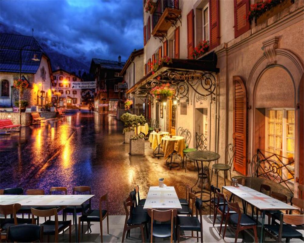 European Town Wallpaper European Street Scenery Wall Mural Background Wall Wallpaper